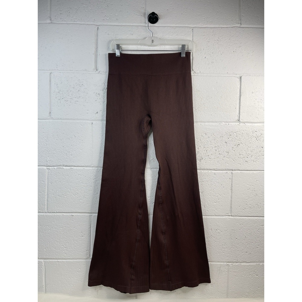 No Brand Wide‎ Leg   Brown High Waist  Leggings Size LargeYoga Elastane